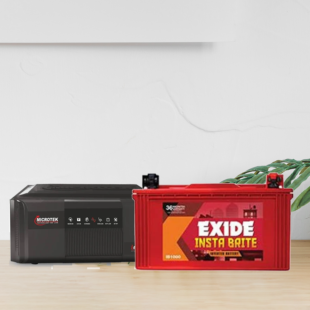 Microtek 700VA Sinewave UPS with EXIDE 80AH Tubular Battery